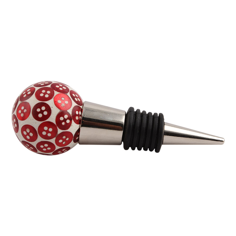 Red Button Wine Stopper